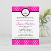 12x18 Hot Pink Polka Dot Kinderdusche Einladung (Stehend Vorderseite)