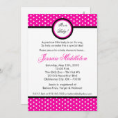 12x18 Hot Pink Polka Dot Kinderdusche Einladung (Vorne/Hinten)