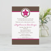 12x18 Hot Pink Rock Star Kinderdusche Einladung (Stehend Vorderseite)