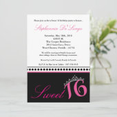 12x18 Hot Pink Tiara Sweet 16 Geburtstag Einladung (Stehend Vorderseite)