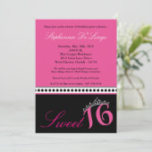 12x18 Hot Pink Tiara Sweet 16 Geburtstag Einladung (Stehend Vorderseite)