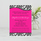 12x18 Hot Pink Zebra Print Baby Dusche Einladung (Stehend Vorderseite)