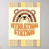 12x18 Hydratation Station Boho Woodland Bear Birth Poster (Vorne)