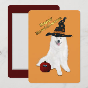 12x18 In. Flat TY Message Card Halloween Samoyed  Dankeskarte