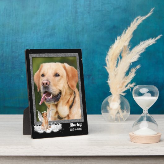 12x18 Inch Pet Memorial Foto mit Golden Retriever Fotoplatte (Seite)