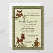 12x18 Invite - Forrest Animal Baby Shower Einladun Einladung (Vorne/Hinten)