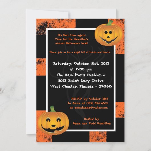 12x18 Jack-O-Lantern-Fun-Party Einladung (Vorderseite)