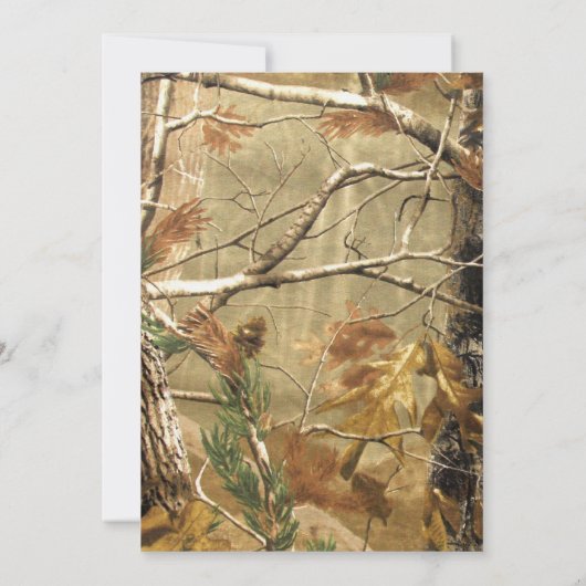 12x18 Jäger Camoflouge Camouflage Hochzeit Einladu Einladung (Rückseite)