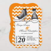 12x18 Jugendturnschuh-Zickzack Hochzeits-Einladung Einladung (Vorne/Hinten)