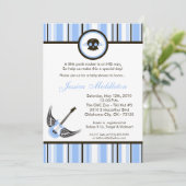 12x18 Jungen-blaue Einladung (Stehend Vorderseite)