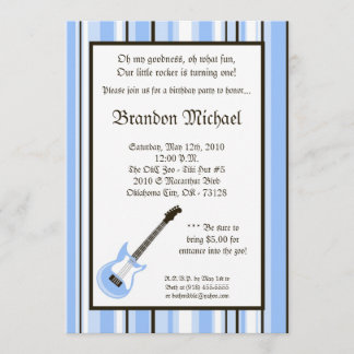 12x18 Jungen-Rocker-Gitarren-Geburtstags-Party Einladung