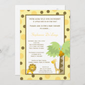 12x18 Jungle Safari Zoo Anima Kinderdusche Einladu Einladung (Vorne/Hinten)