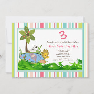 12x18 JungleSafari Tiere Einladung Geburtstagspart