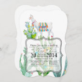12x18 Karierte Hochzeitseinladung Boho Llama Bohem Einladung (Vorne/Hinten)