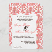 12x18 korallenrote orange einladung (Vorne/Hinten)