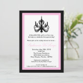 12x18 Kronleuchter Light Pink Kinderdusche Einladu Einladung (Stehend Vorderseite)