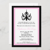 12x18 Kronleuchter Light Pink Kinderdusche Einladu Einladung (Vorne/Hinten)