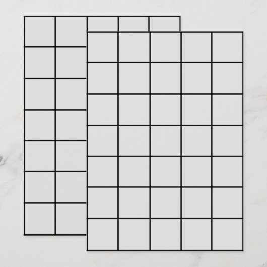 12x18 L. Grey Paper Gridmap Einladung (Vorne/Hinten)