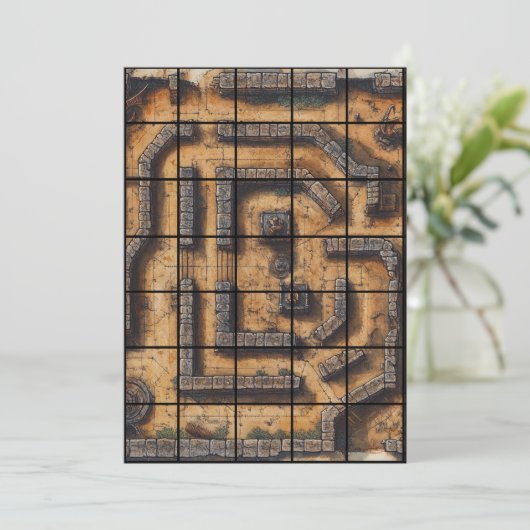 12x18 Labyrinth Paper Gridmap Einladung (Stehend Vorderseite)