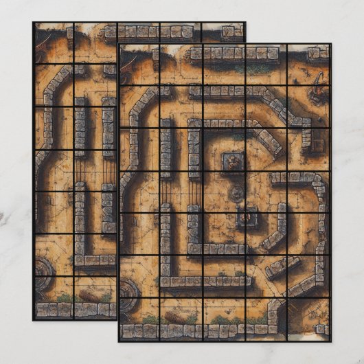 12x18 Labyrinth Paper Gridmap Einladung (Vorne/Hinten)