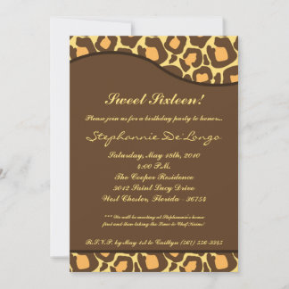 12x18 Leopard Print Sweet 16 Geburtstagsparty Einl Einladung