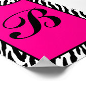12x18 Letter Wall Art Hot Pink Zebra Animal Print Poster (Ecke)