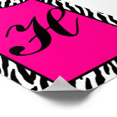 12x18 Letter Wall Art Hot Pink Zebra Animal Print Poster (Ecke)