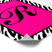 12x18 Letter Wall Art Hot Pink Zebra Animal Print Poster (Ecke)