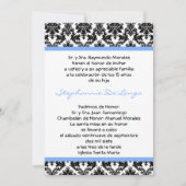 12x18 Light Blue Damask Quinceanera Einladung (Vorderseite)