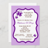 12x18 Light Lila Butterfly Babydusche Einladung (Vorne/Hinten)