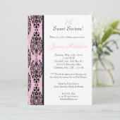 12x18 Light Pink Damask Geburtstagsparty Einladung (Stehend Vorderseite)