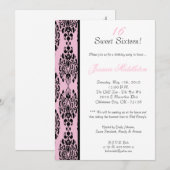 12x18 Light Pink Damask Geburtstagsparty Einladung (Vorne/Hinten)