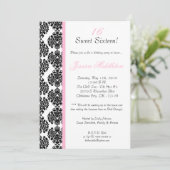 12x18 Light Pink Damask Geburtstagsparty Einladung (Stehend Vorderseite)