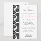 12x18 Light Pink Damask Geburtstagsparty Einladung (Vorne/Hinten)