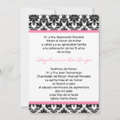 12x18 Light Pink Damask Quinceanera Einladung (Vorderseite)