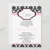 12x18 Light Pink Damask Quinceanera Einladung (Vorderseite)