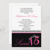 12x18 Light Pink Tiara Quinceanera Party Einladung (Vorne/Hinten)