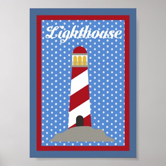 12x18 Lighthouse Nautic Wall Art Poster (Vorne)