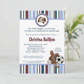 12x18 Lil Legue trägt Ball-Baby-Duschen-Einladung Einladung (Stehend Vorderseite)