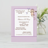 12x18 lila Affe-Baby-Duschen-Einladung Einladung (Stehend Vorderseite)