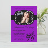 12x18 Lila Band FOTO Sweet 16 Geburtstag Einladung (Stehend Vorderseite)