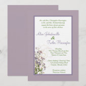 12x18 lila Iris-Blumen-Leinenhochzeits-Einladung Einladung (Vorne/Hinten)