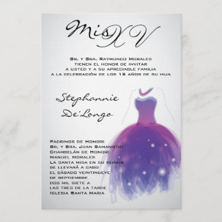 12x18 Lila Kleidung Quinceanera Geburtstag Einladu Einladung