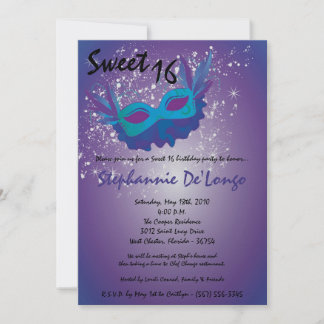 12x18 Lila Masquerade Sweet 16 Geburtstag Einladun Einladung