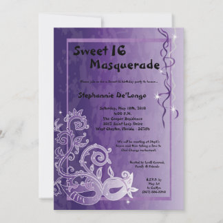 12x18 Lila Masquerade Sweet 16 Geburtstag Einladun Einladung