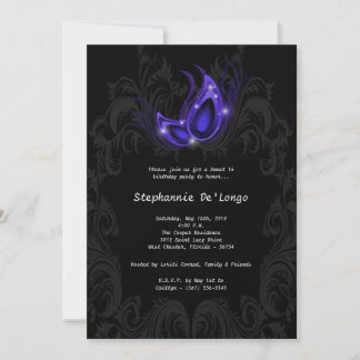 12x18 Lila Masquerade Sweet 16 Geburtstag Einladun Einladung