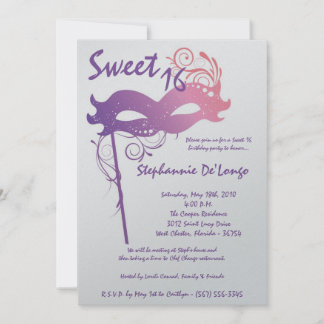 12x18 Lila Masquerade Sweet 16 Geburtstag Einladun Einladung