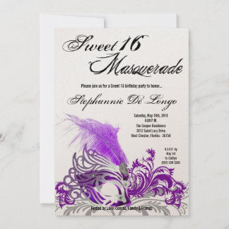 12x18 Lila Masquerade Sweet 16 Geburtstag Einladun Einladung