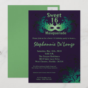12x18 Lila Masquerade Sweet 16 Geburtstag Einladun Einladung