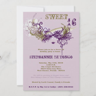 12x18 Lila Masquerade Sweet 16 Geburtstag Einladun Einladung
